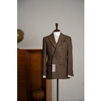 구찌 프리미엄 하운드투스 울 더블 자켓 브라운