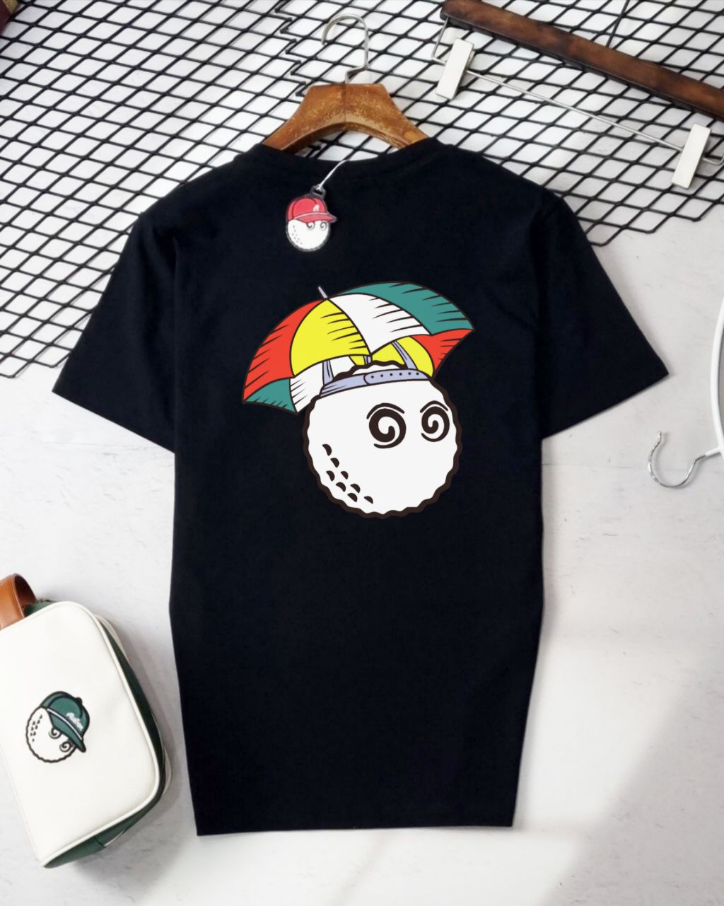 말본 우산 로고 반팔티