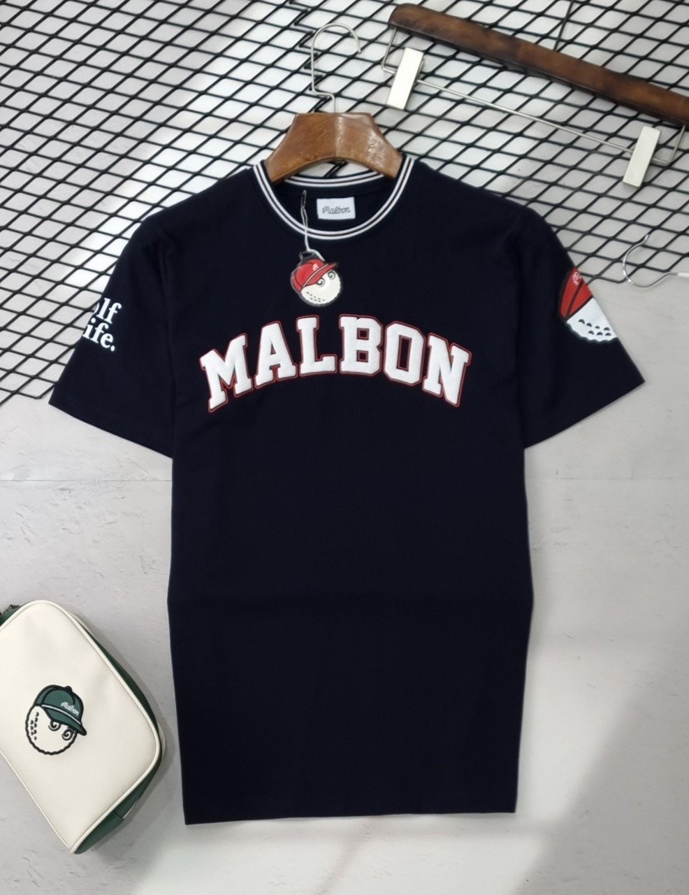 말본 시보리 발포 나염 크루넥 반팔티