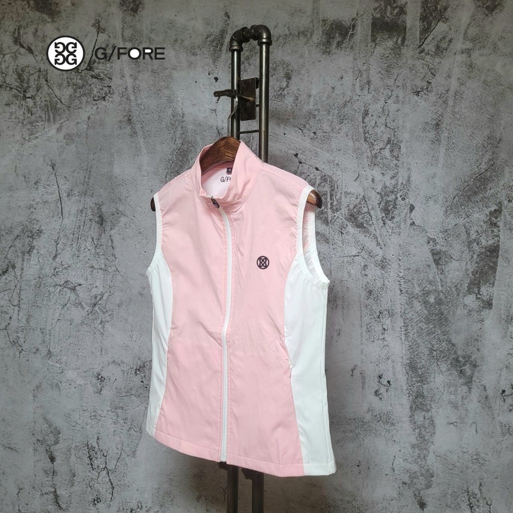 지포어 여성 배색 풀짚업 베스트 조끼 바람막이