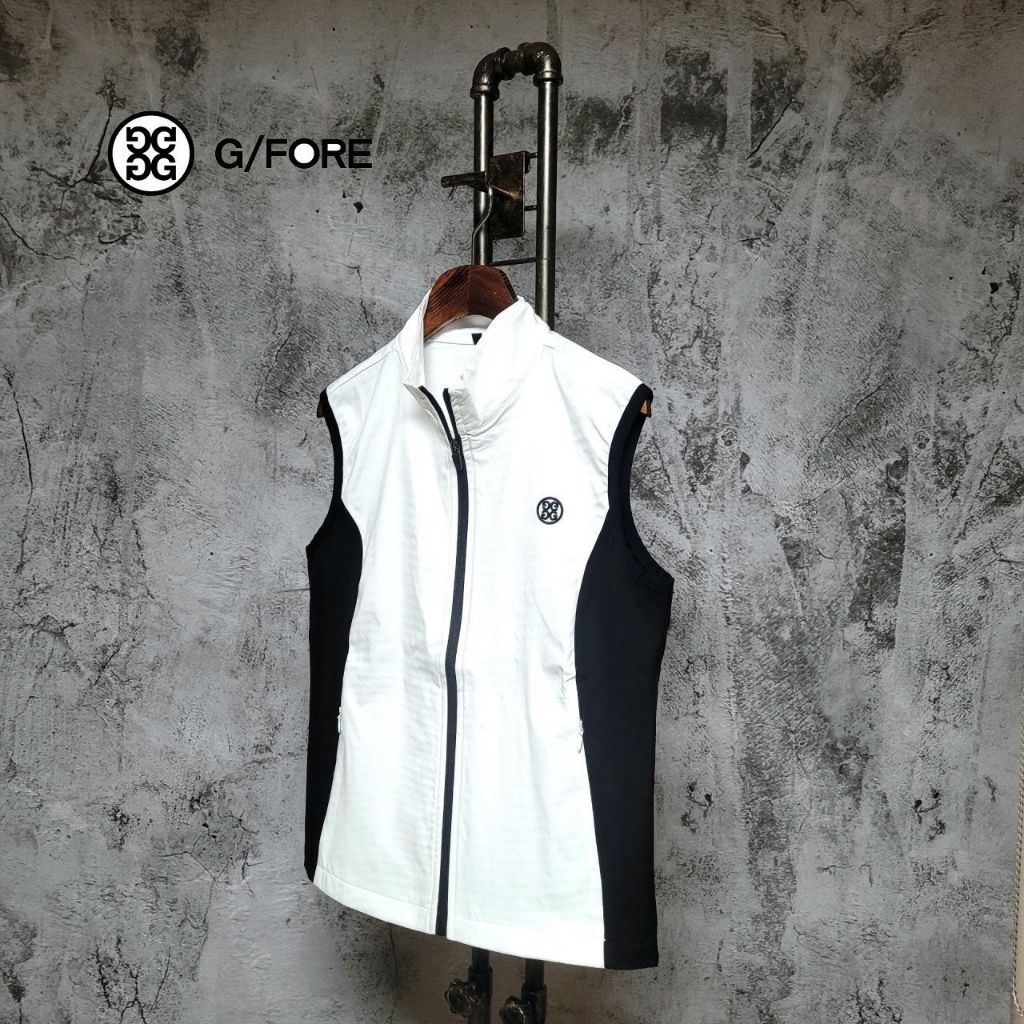 지포어 여성 배색 풀짚업 베스트 조끼 바람막이