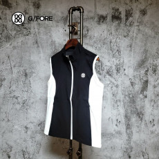 지포어 여성 배색 풀짚업 베스트 조끼 바람막이