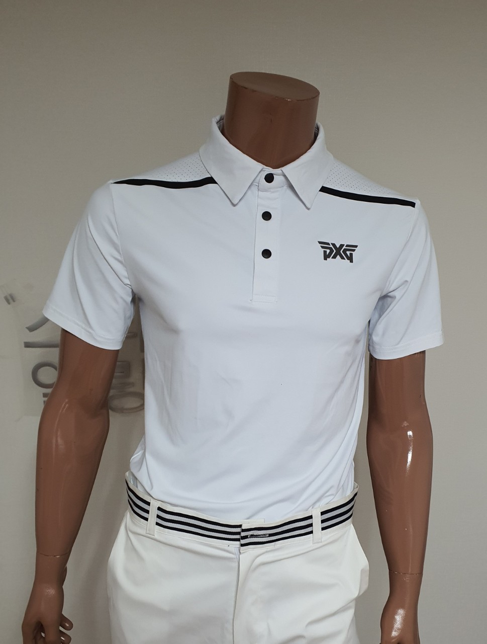 PXG 등판 타공 반사 로고 반팔 카라티