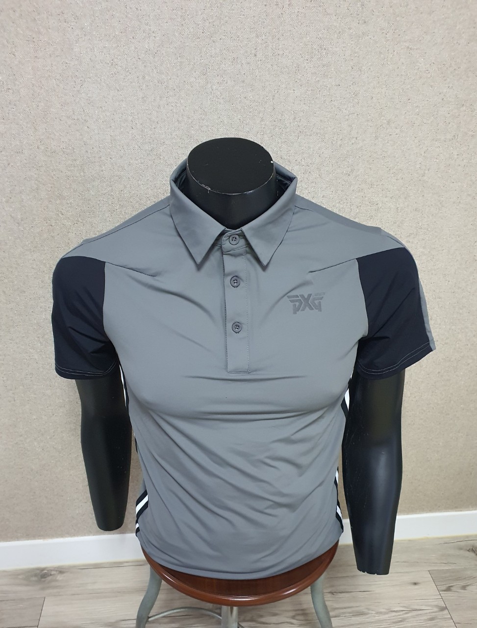 PXG 허리 라인 포인트 반사 로고 반팔 카라티