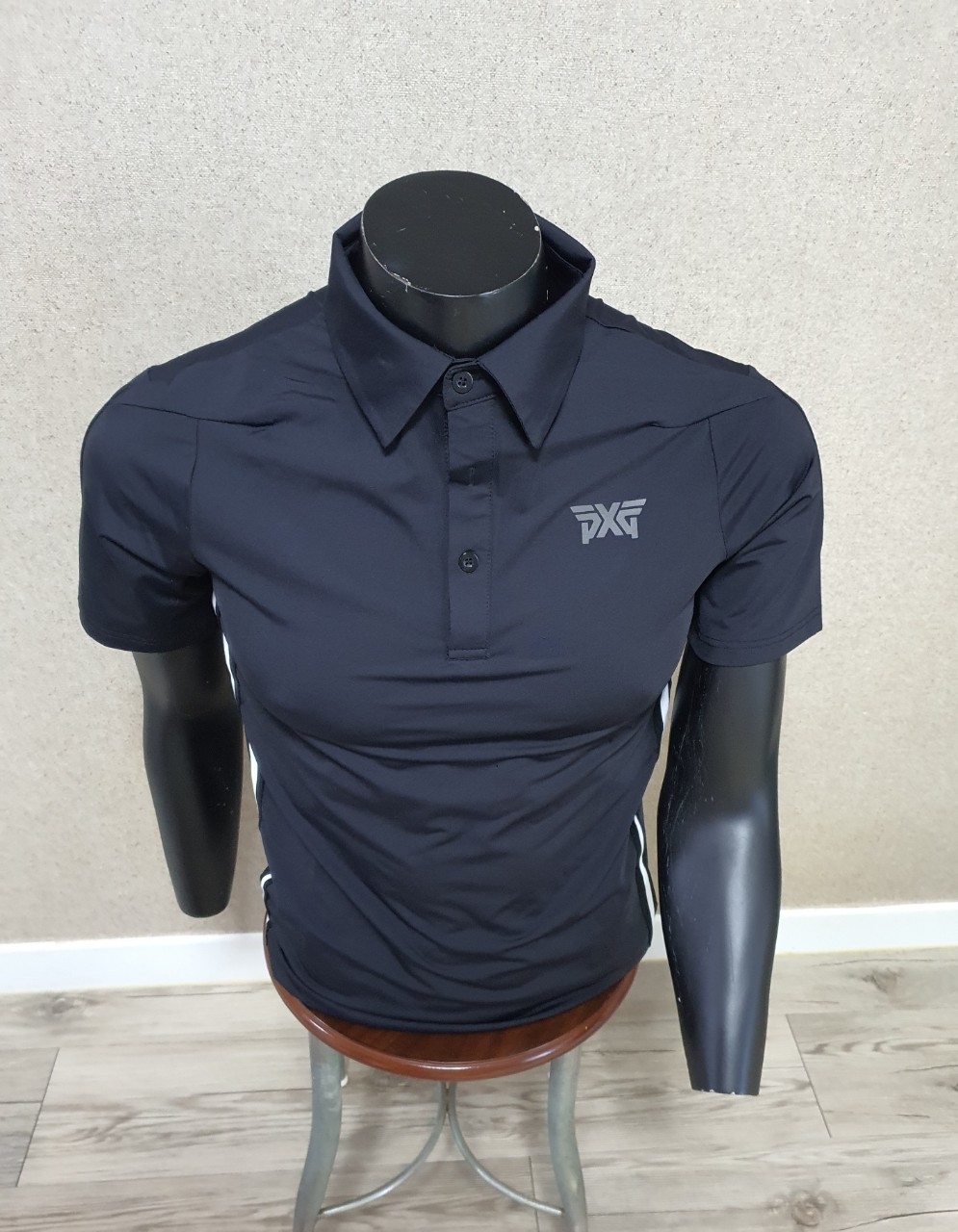 PXG 허리 라인 포인트 반사 로고 반팔 카라티