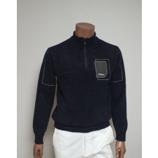 타이틀리스트 가슴 포인트 기모 반집업 니트