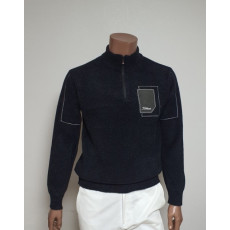 타이틀리스트 가슴 포인트 기모 반집업 니트