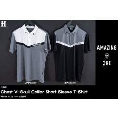 어메이징크리 체스트 V스컬 반팔 카라티