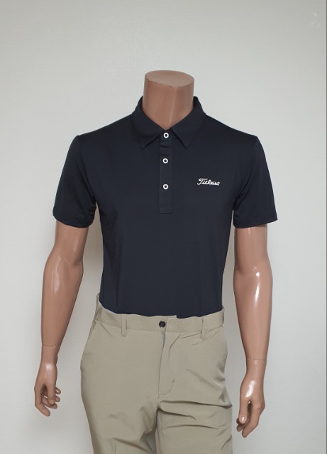 타이틀리스트 기능성 무지 골프 반팔 카라티