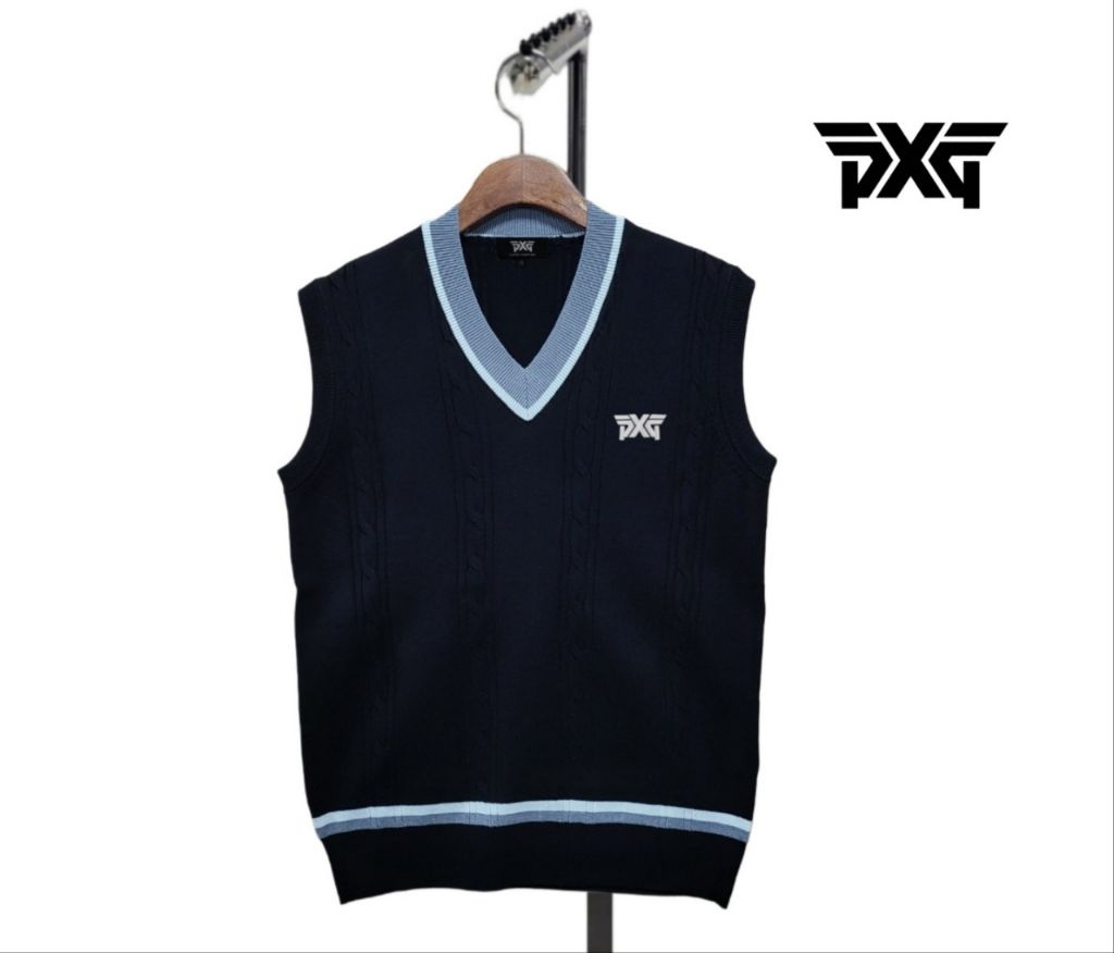 PXG 꽈배기 가슴 자수 조끼