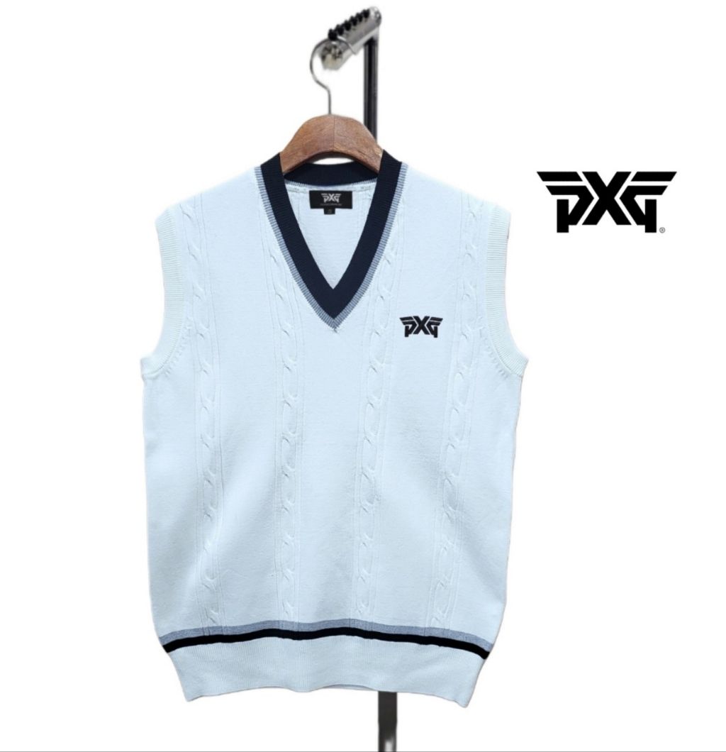 PXG 꽈배기 가슴 자수 조끼