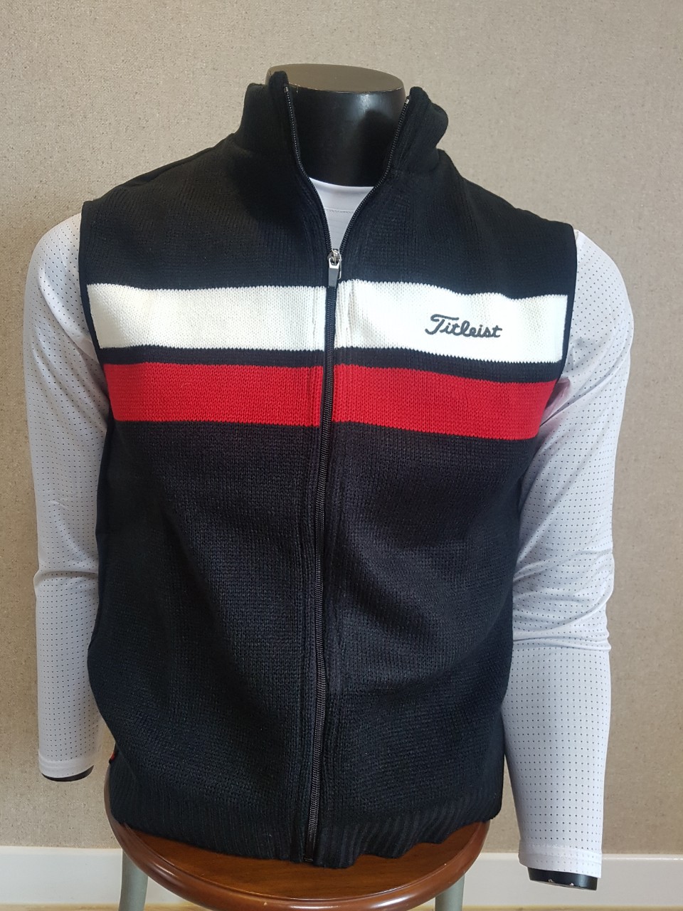 타이틀리스트 니트 조끼 집업
