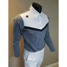 데상트 브이 배색 골프 카라티