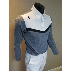 데상트 브이 배색 골프 카라티