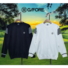 지포어 견장 6줄 자수 로고 니트