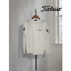 타이틀리스트 팔 3줄 자수 로고 니트