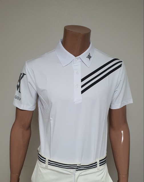 어뉴 기능성 3선 골프 반팔 카라티