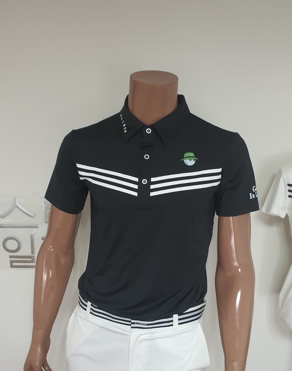 말본 디자인 V 골프 반팔 카라티(남성)