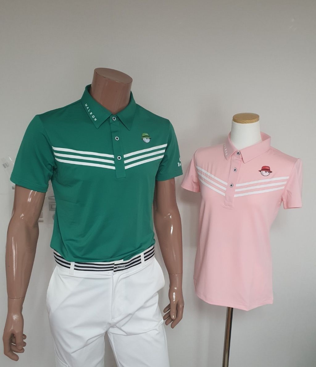 말본 디자인 V 골프 반팔 카라티(여성)