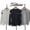 타이틀리스트 숄더 골지 자수 로고 니트