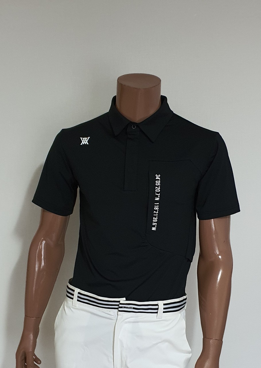 어뉴 디자인 포켓 포인트 반팔 카라티