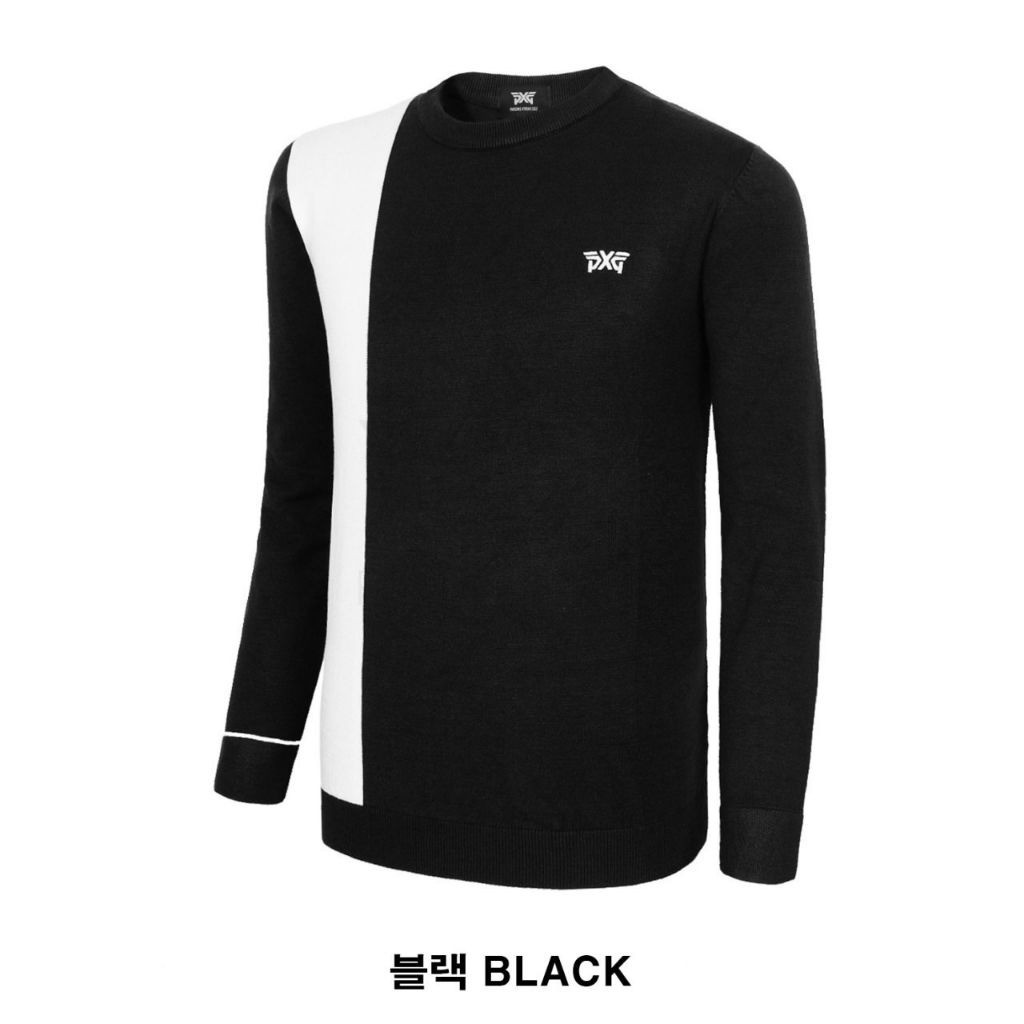 PXG 라운딩 사선 레이트 니트