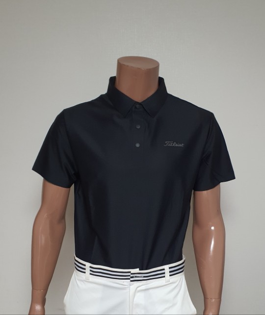 타이틀리스트 등 포인트 냉감 골프 반팔 카라티