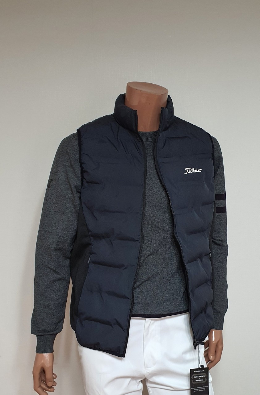 타이틀리스트 오리털 풀집업 베스트 패딩 조끼