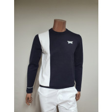 PXG 배색 라운드 니트