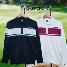 지포어 가슴 배색 자수 카라 니트