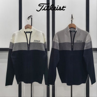 타이틀리스트 가보카 배색 니트 집업