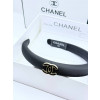 샤넬 abq08 스틸 로고 머리띠 블랙